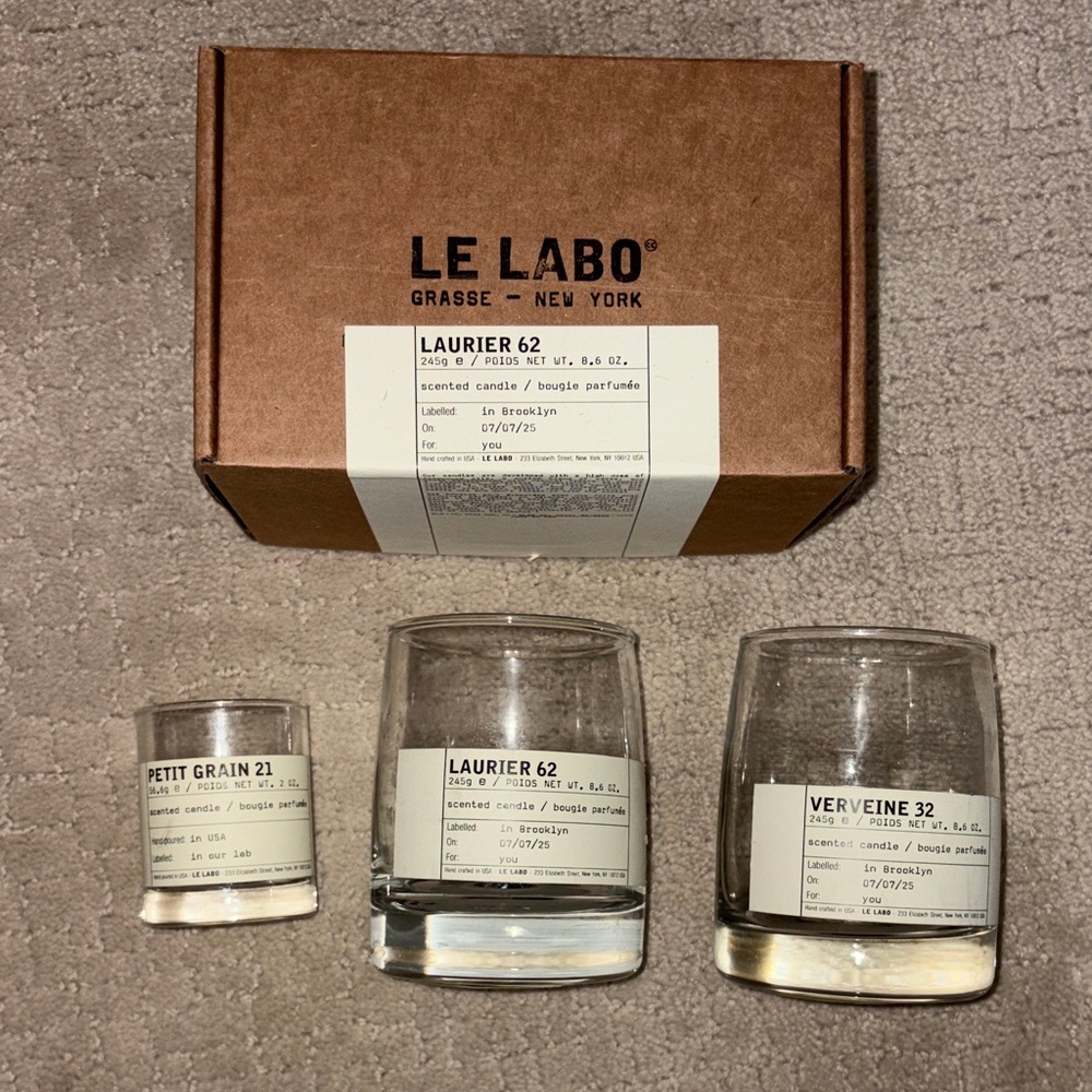 Le Labo Candle Trio with Brown Box